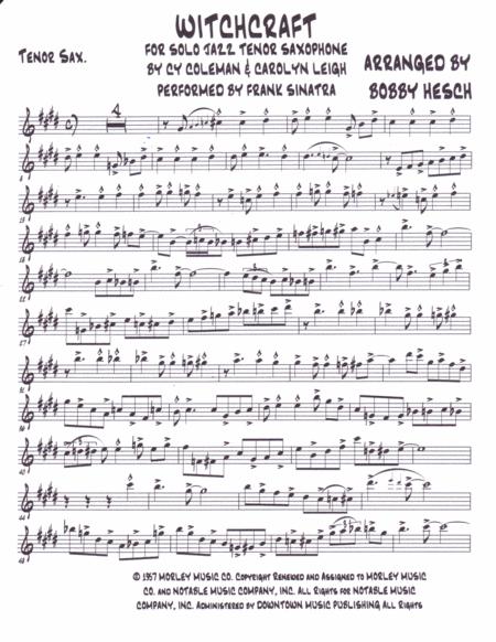 Witchcraft For Solo Jazz Tenor Saxophone Page 2