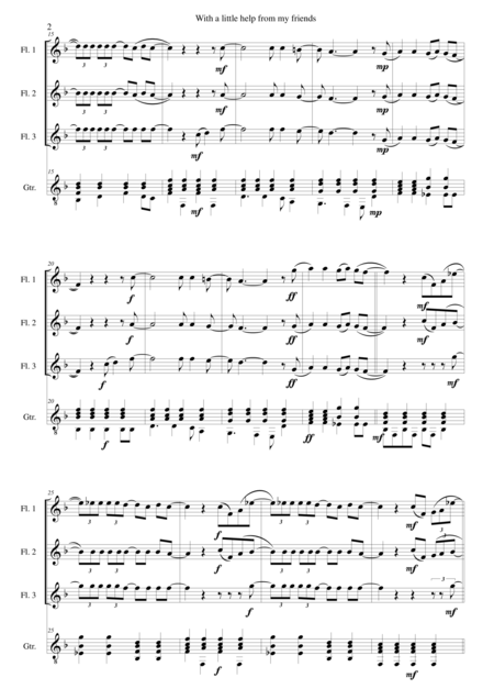 With A Little Help From My Friends For Flute Trio And Guitar Page 2