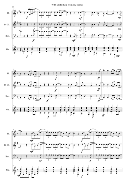 With A Little Help From My Friends For Wind Trio And Guitar Page 2