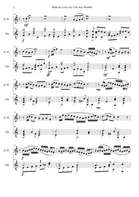 With My Love My Life Was Nestled With Variations For Alto Flute And Guitar Page 2