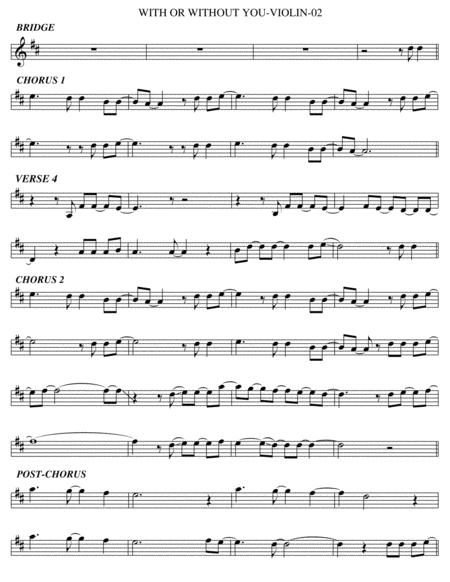 With Or Without You Violin Page 2