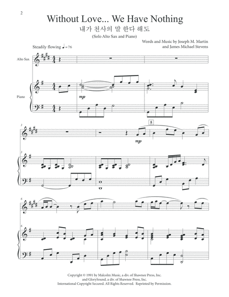 Without Love We Have Nothing Alto Sax And Piano Page 2