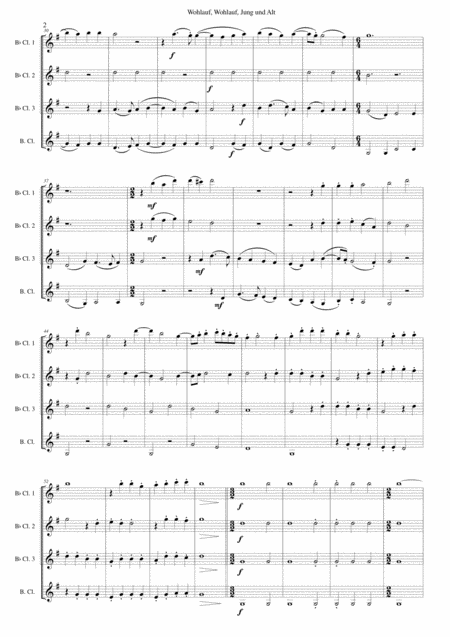 Wohlauf Wohlauf Jung Und Alt Be Fit And Well Both Young And Old For Clarinet Quartet Page 2