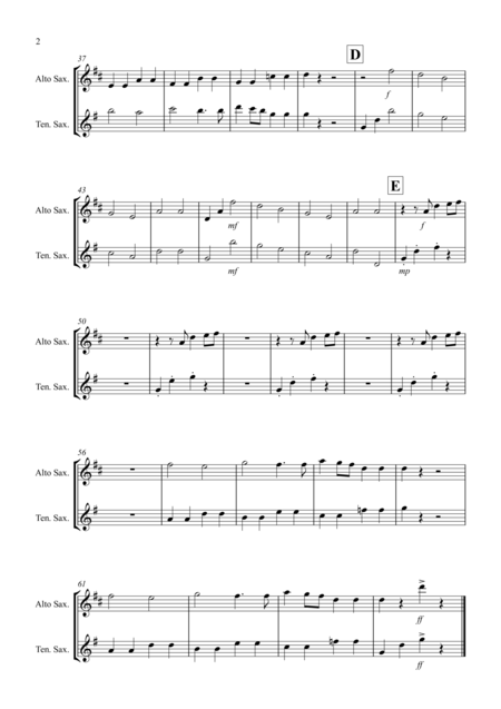 Wonderful Christmastime For Alto And Tenor Saxophone Duet Page 2