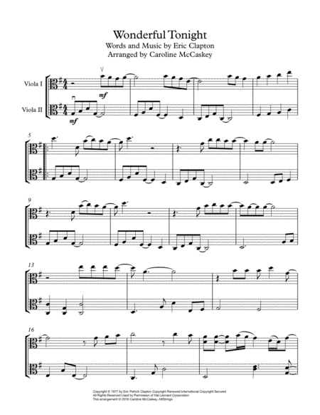 Wonderful Tonight Viola Duet Page 2