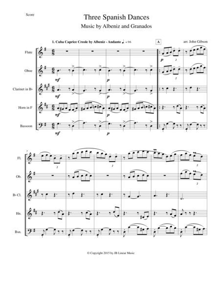 Woodwind Quintet 3 Spanish Dances By Albeniz And Granados Page 2