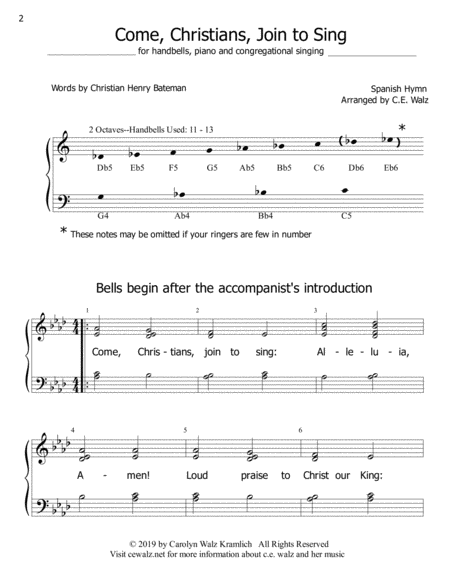 Worship Bells Three Hymns For Beginning Handbells Page 2