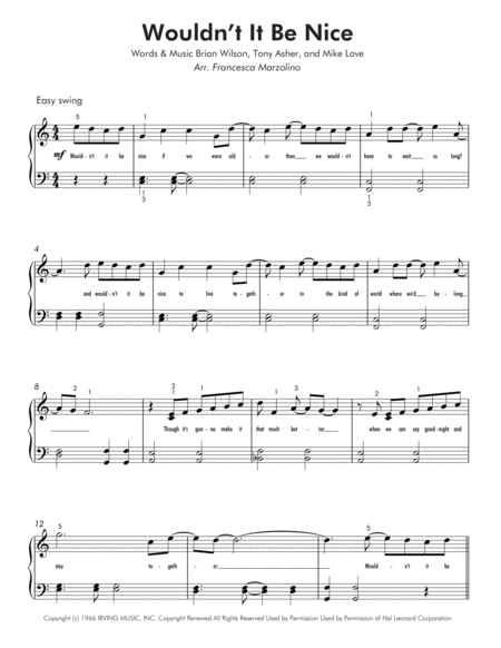 Wouldnt It Be Nice Easy Piano Page 2
