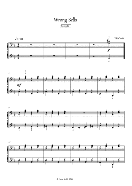 Wrong Bells Original Piano Duet By Yukie Smith Page 2