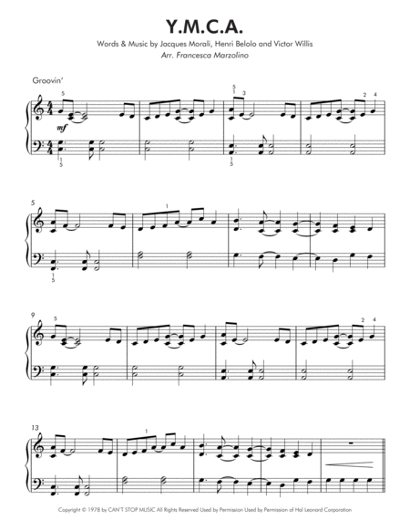 Y M C A Easy Piano Page 2