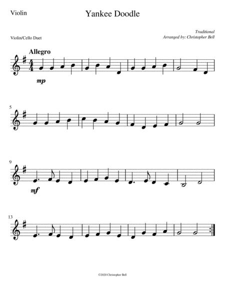 Yankee Doodle Easy Violin Cello Duet Page 2