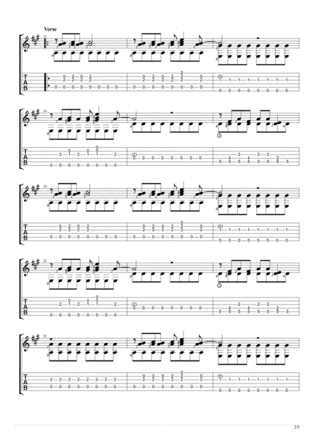 Yellow Fingerstyle Guitar Solo Page 2