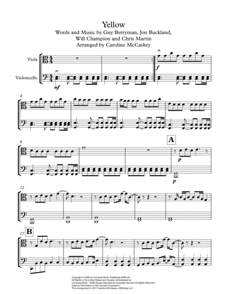 Yellow Viola And Cello Duet Page 2