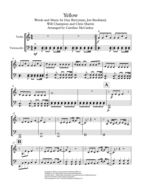 Yellow Violin And Cello Duet Page 2