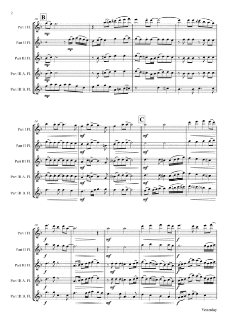 Yesterday Beatles Classic Flute Quartet Page 2