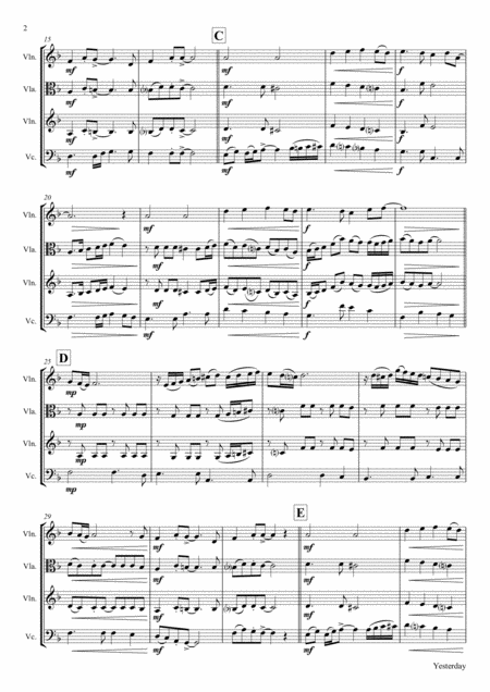 Yesterday Beatles Classic String Trio Page 2