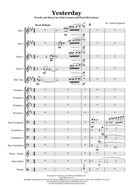 Yesterday Big Band With Solo Trombone Feature Page 2