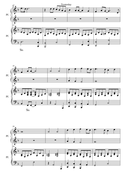 Yesterday Piano 4 Hands Page 2