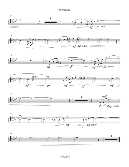 Yo Picasso 1997 Cello Part Page 2