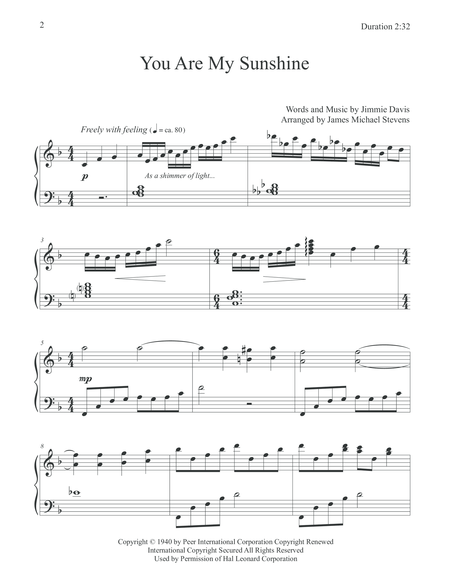 You Are My Sunshine Piano Solo Page 2