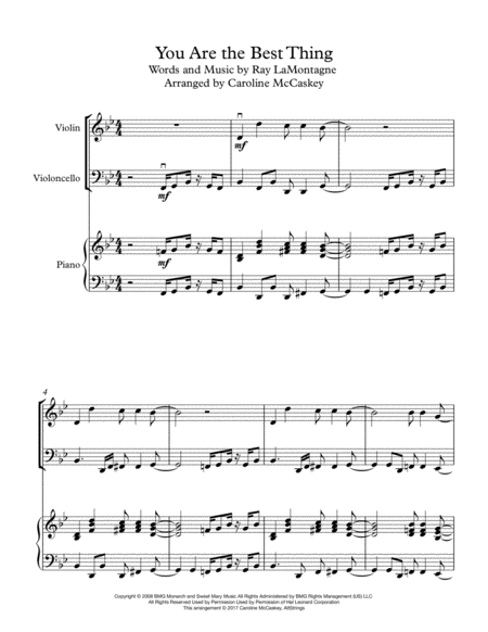 You Are The Best Thing Piano Trio Violin Cello And Piano Page 2