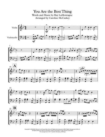 You Are The Best Thing Violin And Cello Duet Page 2