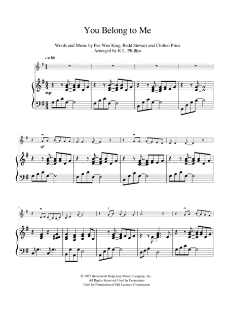 You Belong To Me Violin Solo With Piano Accompaniment Page 2