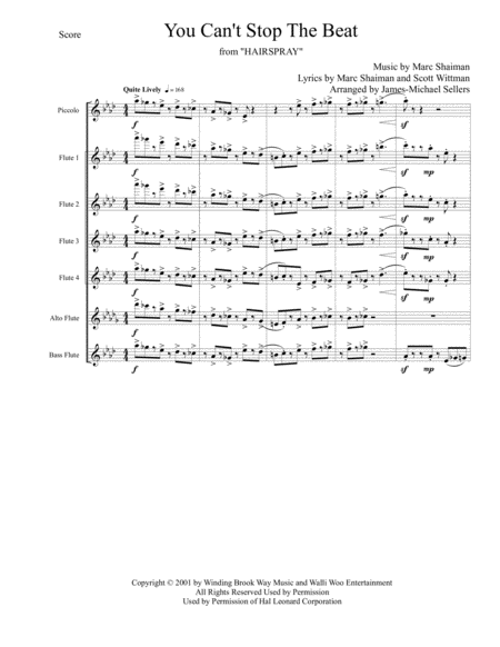 You Cant Stop The Beat For Flute Choir Page 2