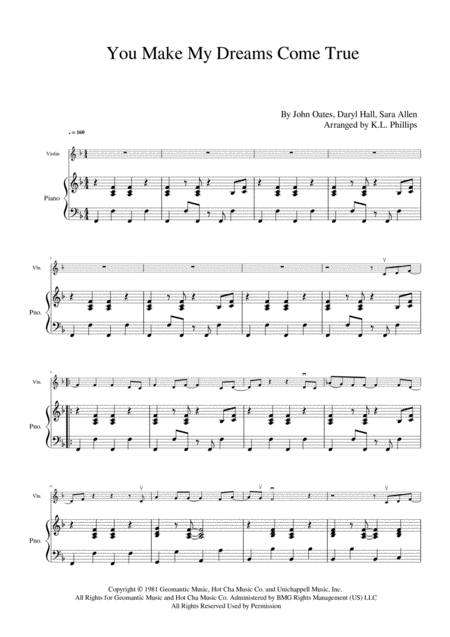 You Make My Dreams Violin Solo With Piano Accompaniment Page 2