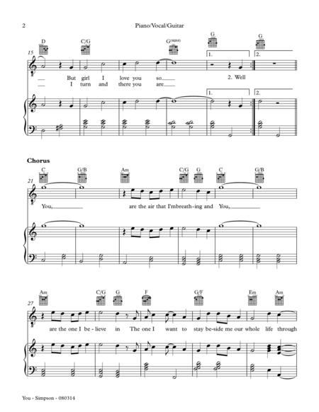 You Piano Vocal Guitar Page 2
