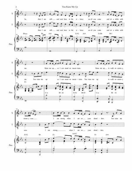 You Raise Me Up Duet For Soprano And Tenor Solo Page 2