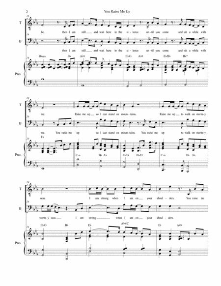 You Raise Me Up Duet For Tenor And Bass Solo Page 2