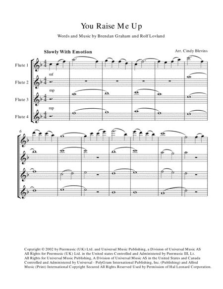 You Raise Me Up Easy Flute Quartet Page 2