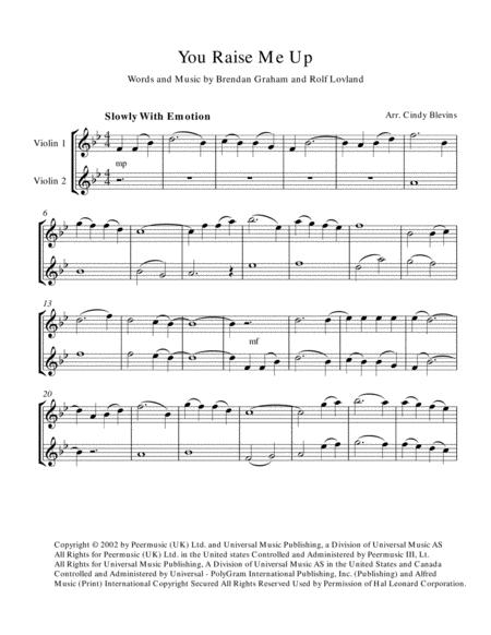 You Raise Me Up Easy Violin Duet Page 2