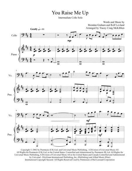 You Raise Me Up For Cello Solo Page 2