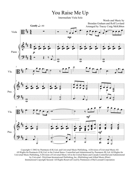 You Raise Me Up For Viola Solo Page 2