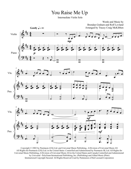 You Raise Me Up For Violin Solo Page 2