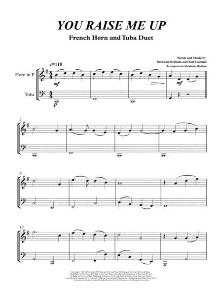 You Raise Me Up French Horn And Tuba Duet Page 2