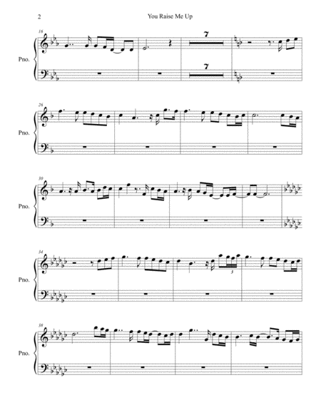 You Raise Me Up Original Key Piano Page 2