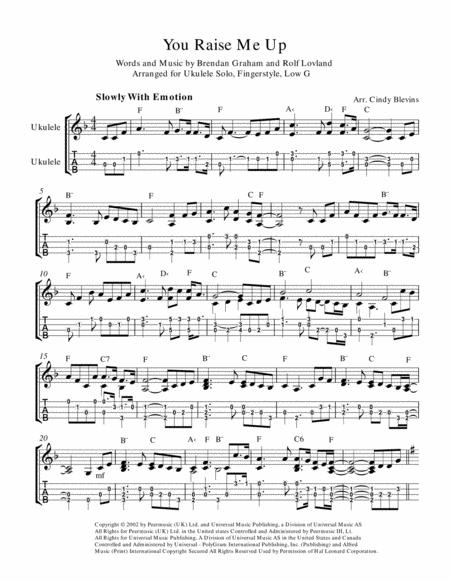 You Raise Me Up Ukulele Solo Fingerstyle Low G Page 2