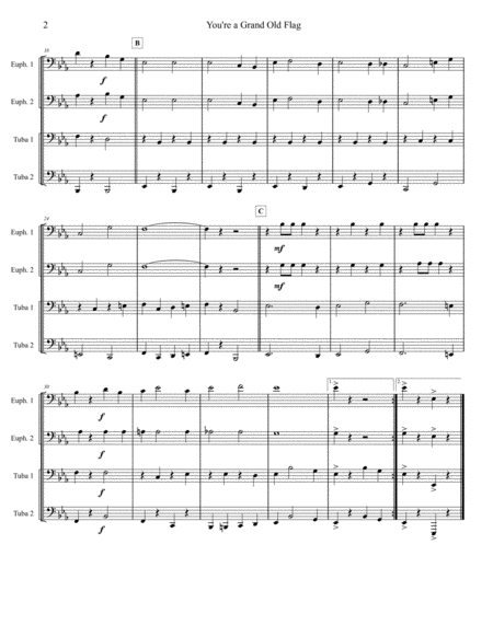 You Re A Grand Old Flag Tuba Euphonium Quartet Page 2