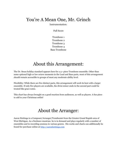 You Re A Mean One Mr Grinch For Trombone Choir Page 2