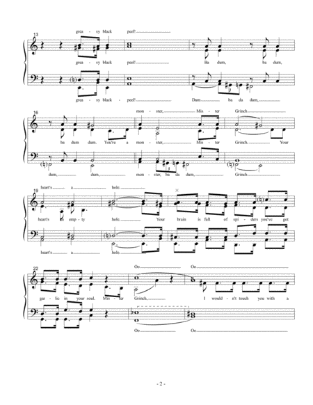 You Re A Mean One Mr Grinch For Womens Chorus Page 2
