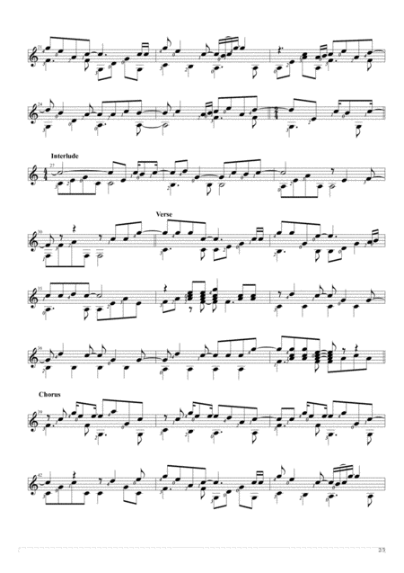 You Re Beautiful Solo Guitar Score Page 2