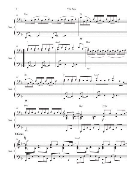 You Say Intermediate Piano Arrangement Page 2