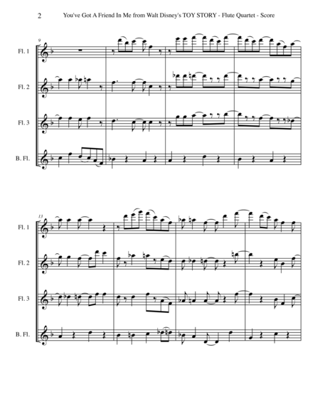 You Ve Got A Friend In Me From Walt Disneys Toy Story For Flute Quartet Page 2