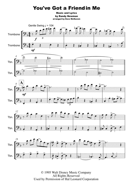 You Ve Got A Friend In Me Toy Story Theme Duet For Two Trombones Page 2