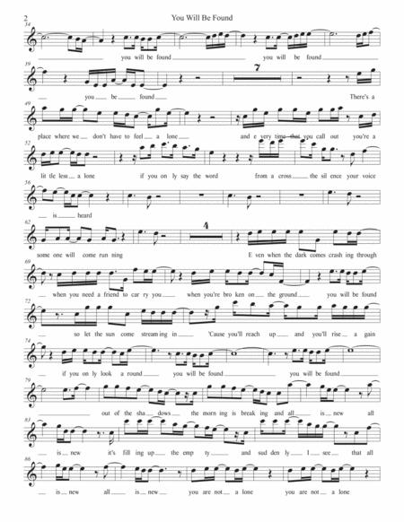 You Will Be Found Easy Key Of C Violin Page 2