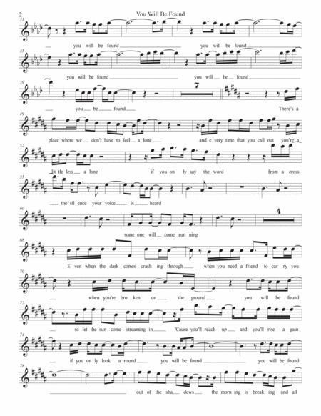 You Will Be Found Original Key Alto Sax Page 2