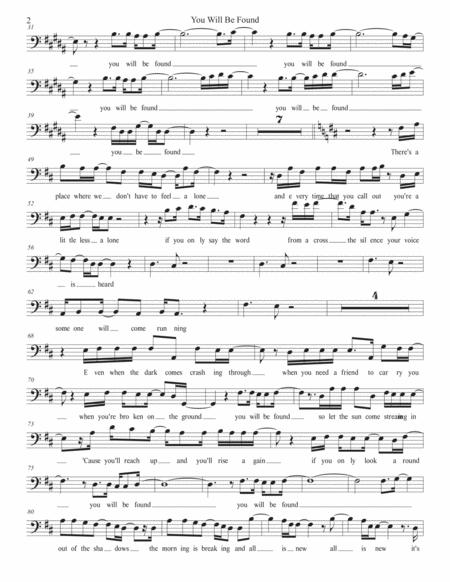 You Will Be Found Original Key Cello Page 2